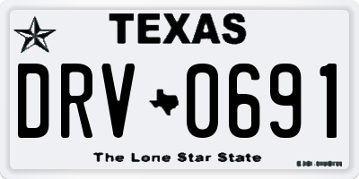 TX license plate DRV0691