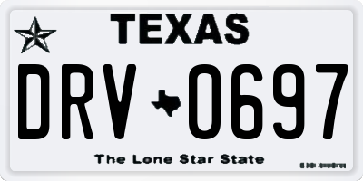 TX license plate DRV0697