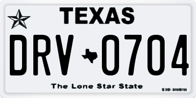 TX license plate DRV0704