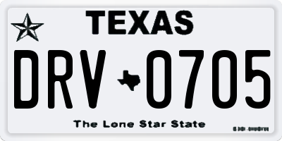 TX license plate DRV0705