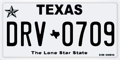 TX license plate DRV0709
