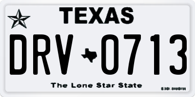 TX license plate DRV0713