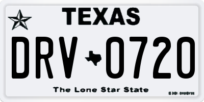 TX license plate DRV0720