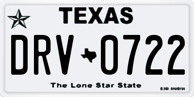 TX license plate DRV0722