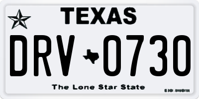 TX license plate DRV0730
