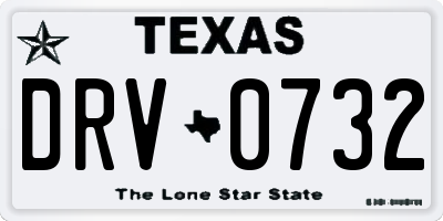 TX license plate DRV0732