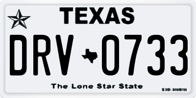 TX license plate DRV0733