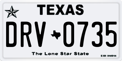 TX license plate DRV0735