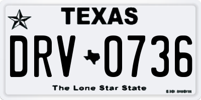 TX license plate DRV0736