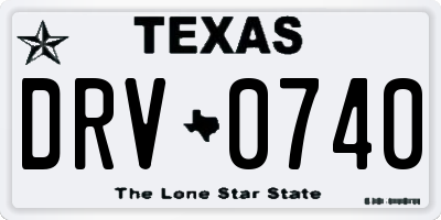 TX license plate DRV0740