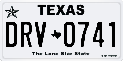 TX license plate DRV0741