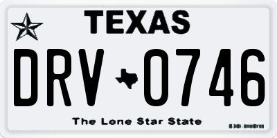 TX license plate DRV0746