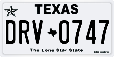 TX license plate DRV0747
