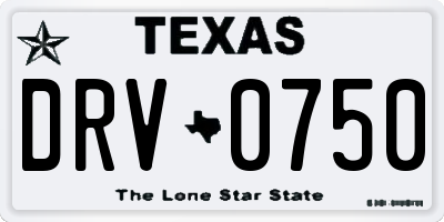 TX license plate DRV0750