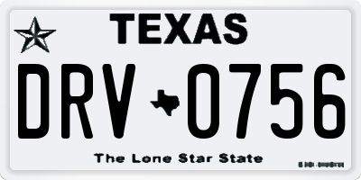 TX license plate DRV0756