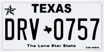 TX license plate DRV0757