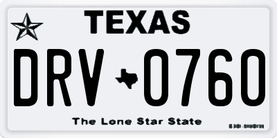 TX license plate DRV0760