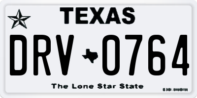 TX license plate DRV0764