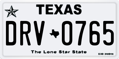TX license plate DRV0765