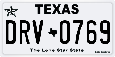 TX license plate DRV0769
