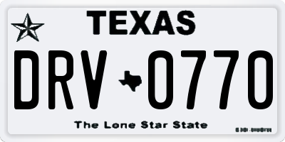 TX license plate DRV0770