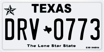 TX license plate DRV0773