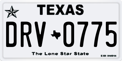 TX license plate DRV0775