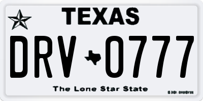 TX license plate DRV0777