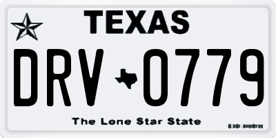 TX license plate DRV0779