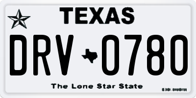 TX license plate DRV0780
