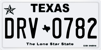 TX license plate DRV0782
