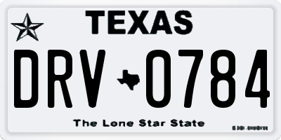TX license plate DRV0784