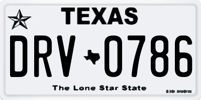 TX license plate DRV0786