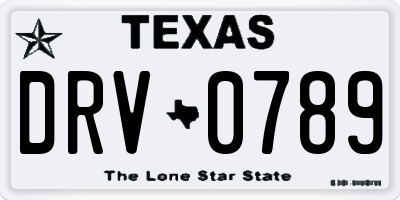 TX license plate DRV0789