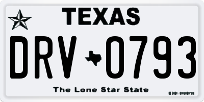 TX license plate DRV0793
