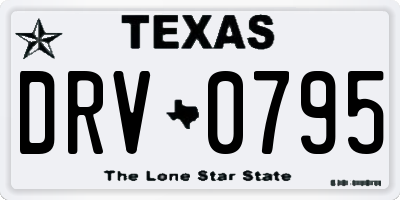 TX license plate DRV0795