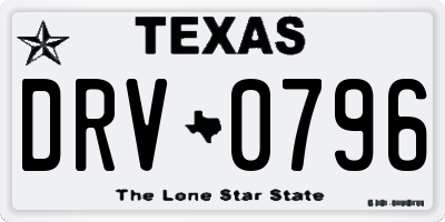TX license plate DRV0796