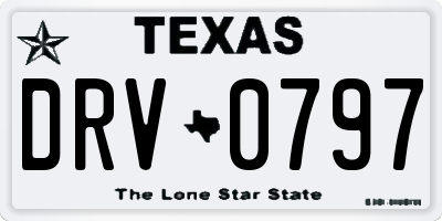 TX license plate DRV0797