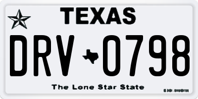 TX license plate DRV0798