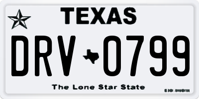 TX license plate DRV0799