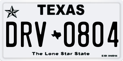 TX license plate DRV0804