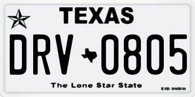 TX license plate DRV0805