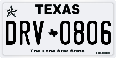 TX license plate DRV0806