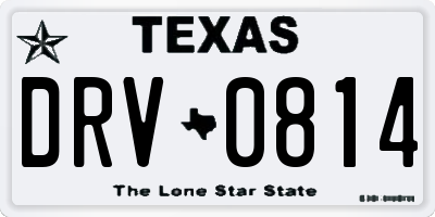 TX license plate DRV0814