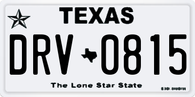 TX license plate DRV0815