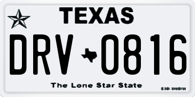 TX license plate DRV0816