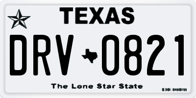 TX license plate DRV0821