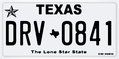 TX license plate DRV0841