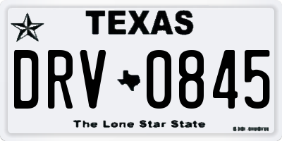TX license plate DRV0845