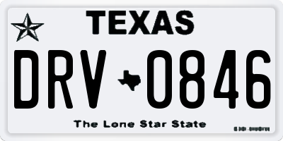 TX license plate DRV0846